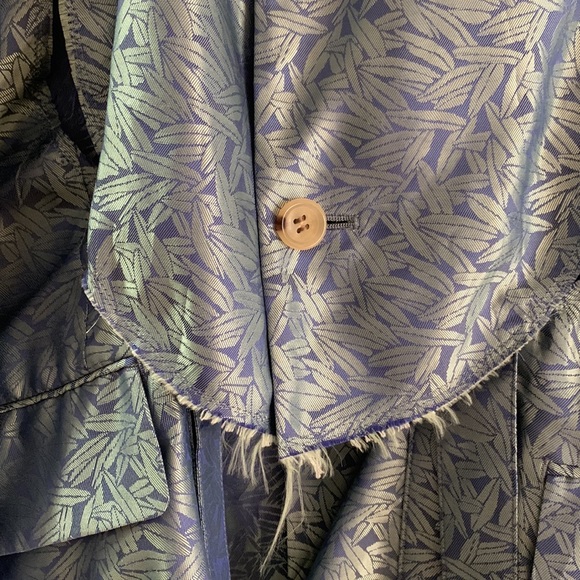 NWT homme plus cut & slash front with straps feather print jacket - Picture 8 of 13